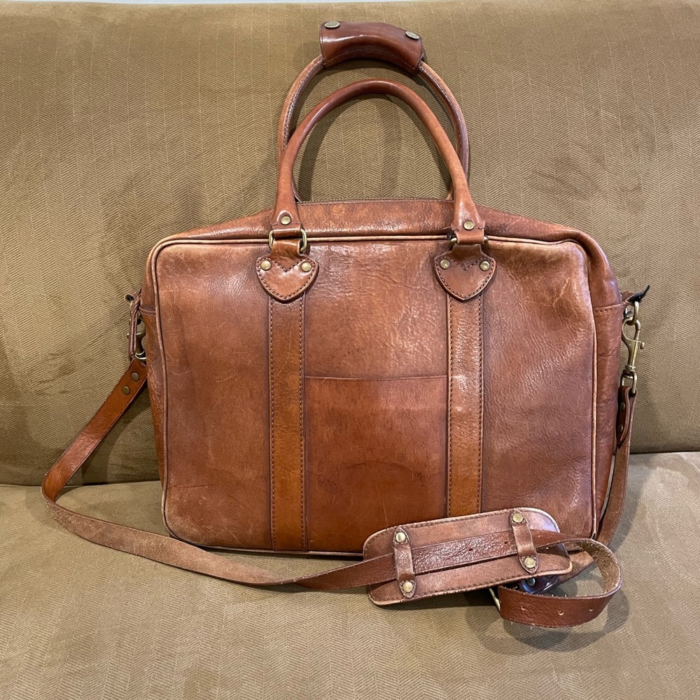 J Crew Montague Leather Messenger Bag